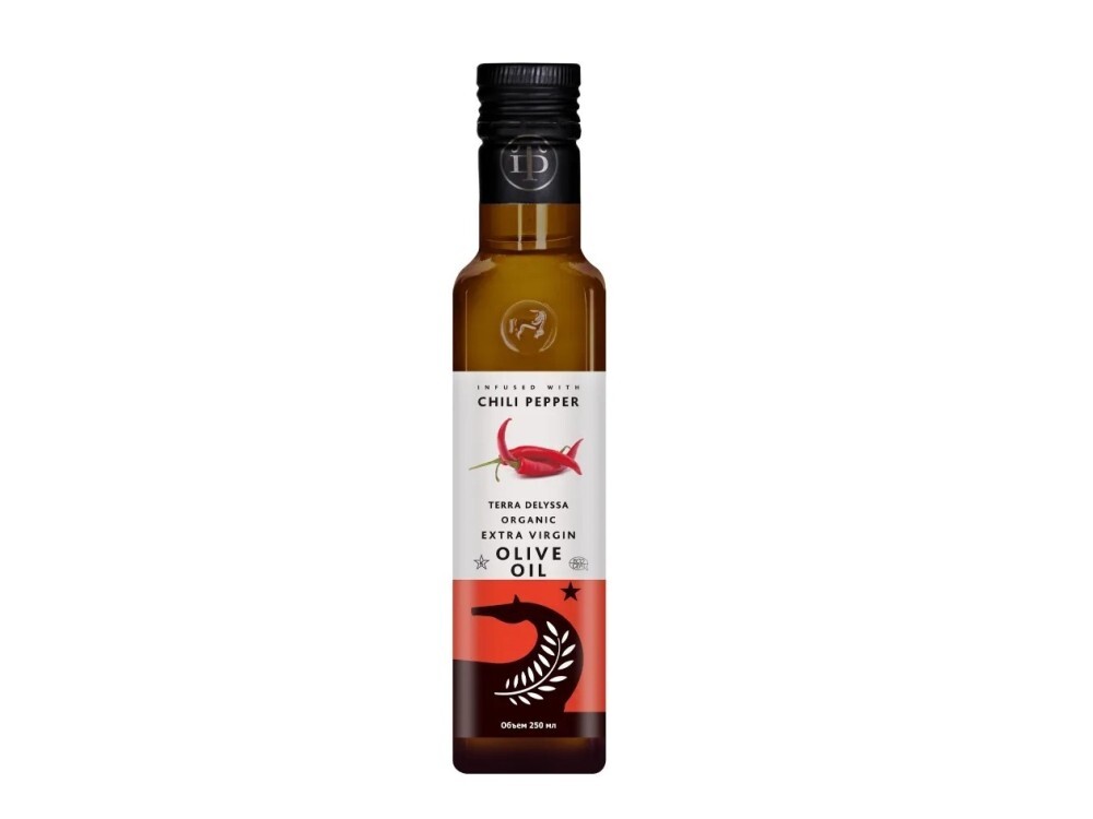 Масло оливковое TERRA DELYSSA Organic Extra Virgin с экстрактом чили, 250 мл
