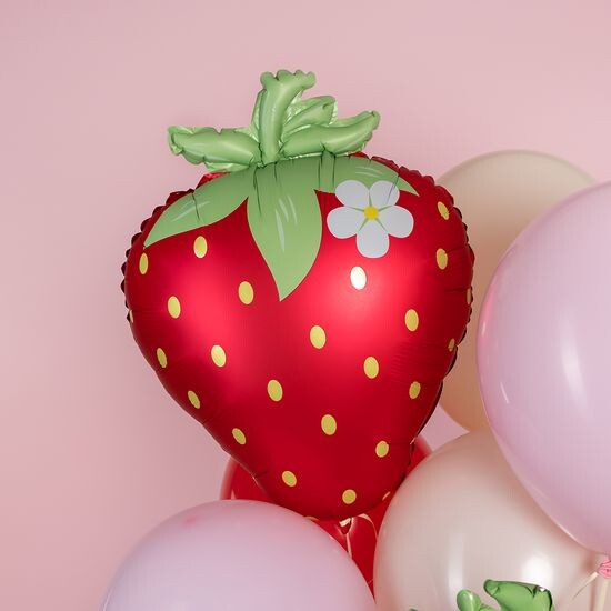 ≈ 66 см, Фигура, Клубника с цветком, Красный, Сатин