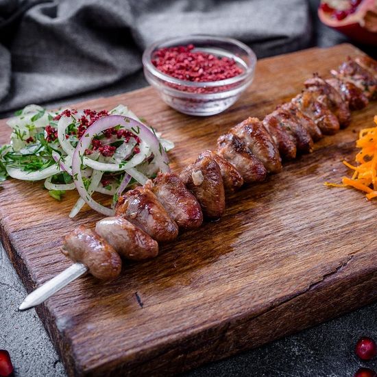 Шашлык из куриных сердец
