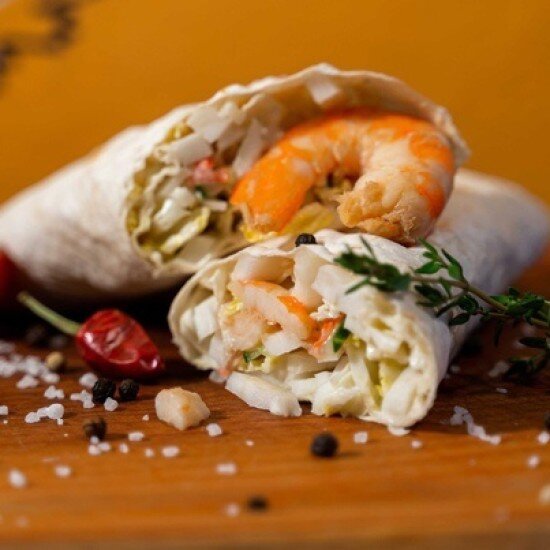 Морская с креветками и картофелем фри