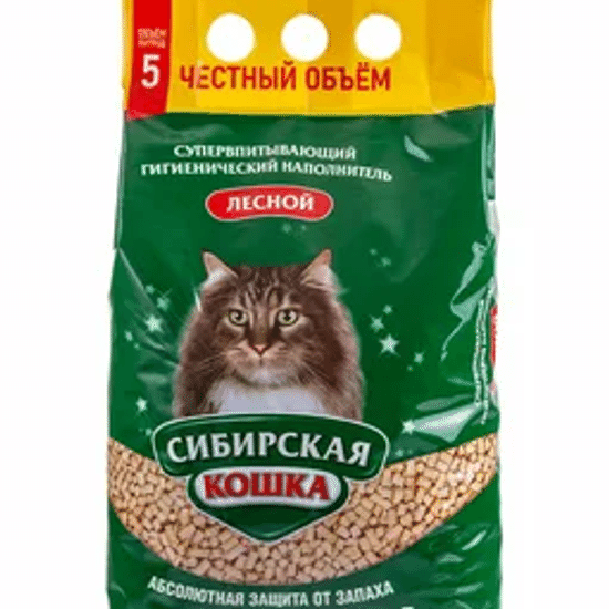 Сибирская Кошка Лесной наполнитель древесный, гранулы, 5 л