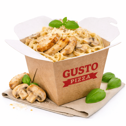 Паста с курицей и грибами