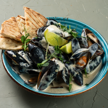 Мидии в сливочном соусе Дор блю