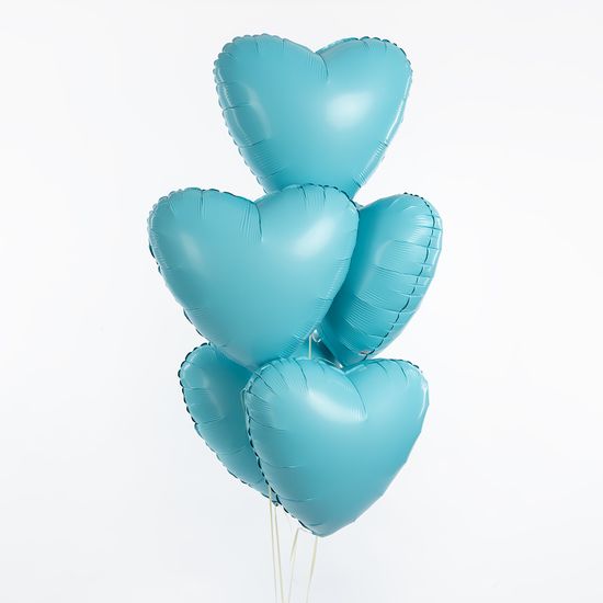 45 см, Сердце, Аквамарин, Сатин