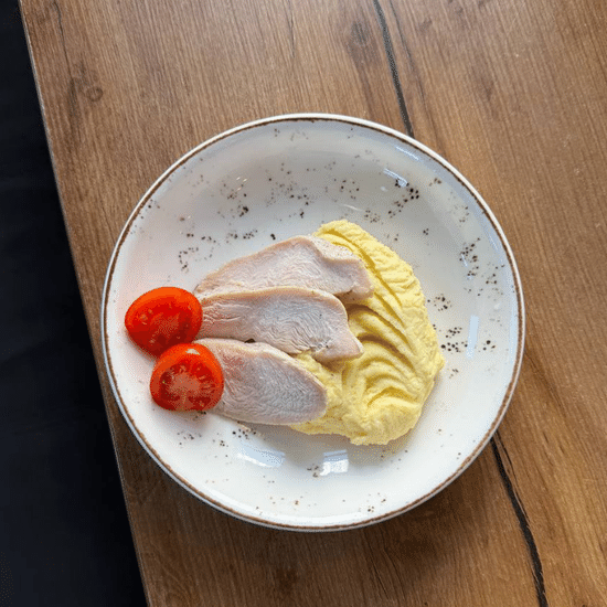 Картофельное пюре с куриным филе