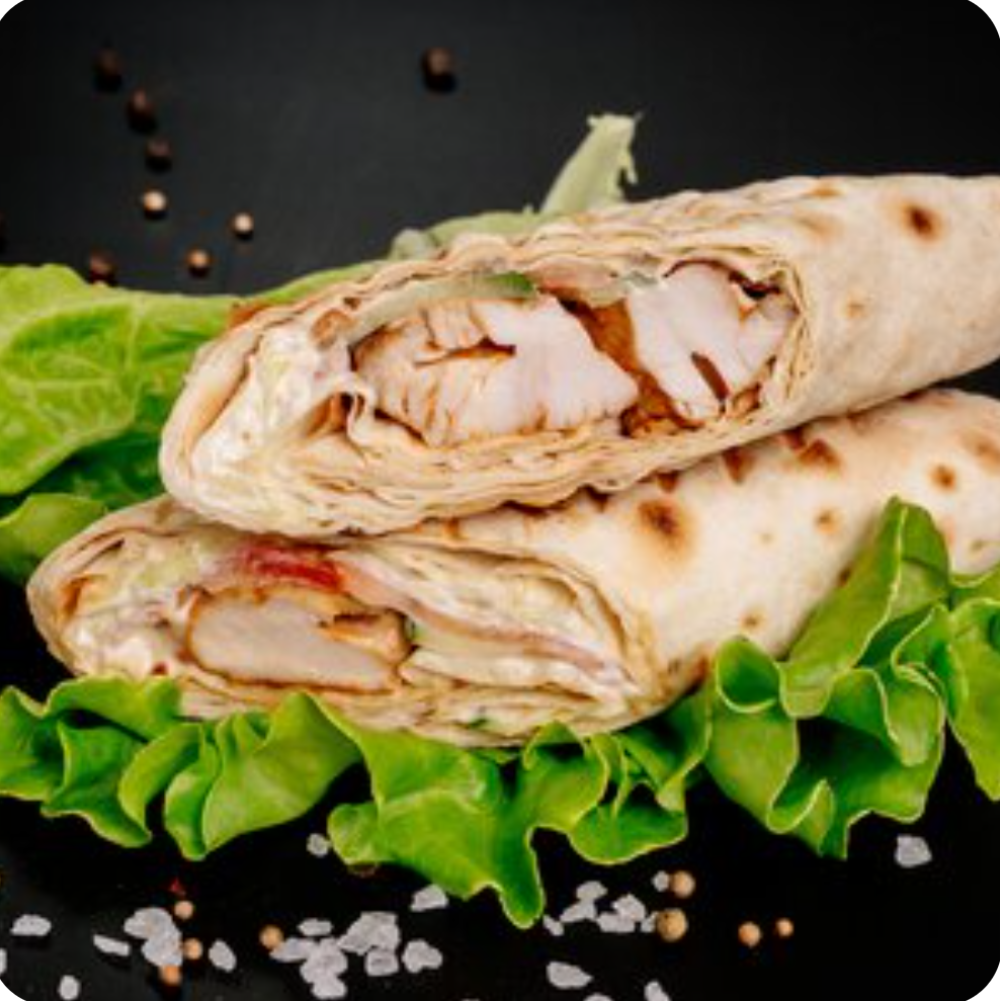 Шаурма с курицей на углях