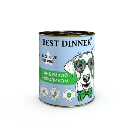 Best Dinner Vet Profi Hypoallergenic консервы для собак, индейка и кролик, 340 г