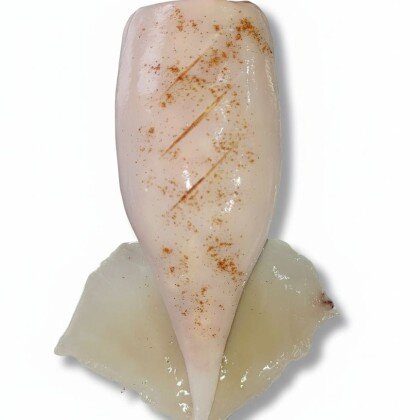 Кальмар фаршированный рыбой лососевых пород и гребешком, кг