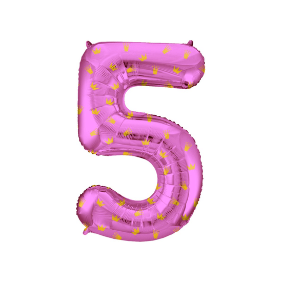 ≈ 85 см, Цифра 5, Золотые короны, Розовый