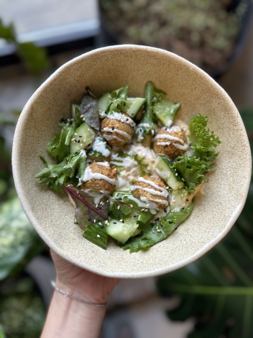 Хумус с фалафелем и овощами