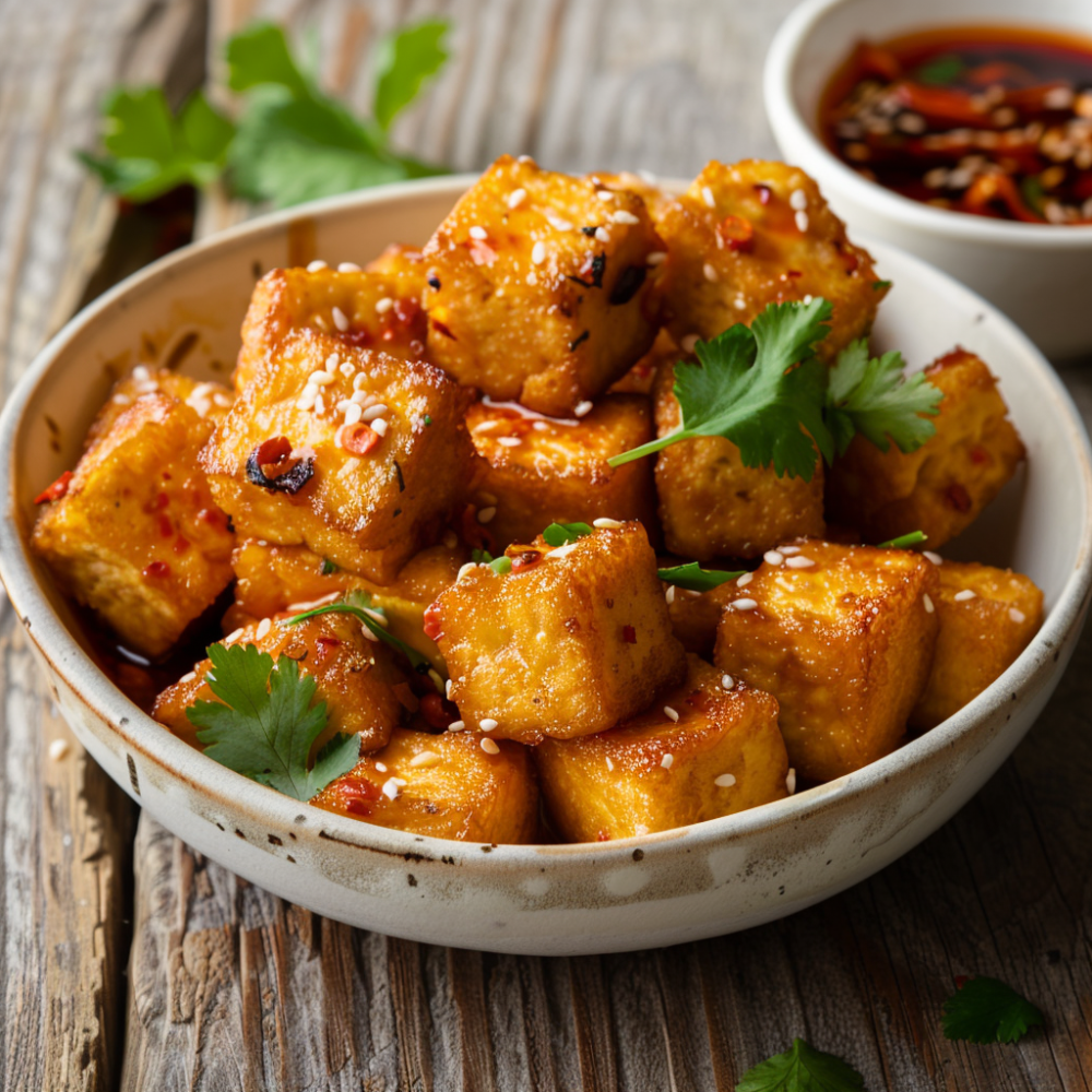 Жаренный тофу с соевым соусом