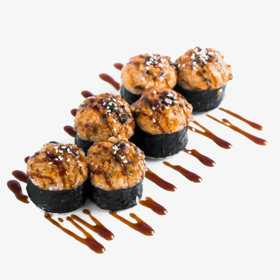 Маки с лососем запеченные