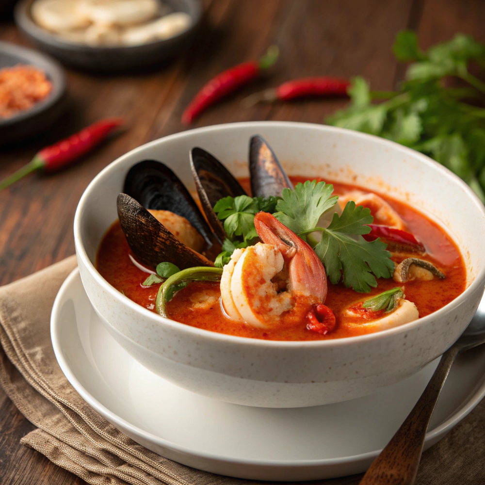 Том ям с морепродуктами