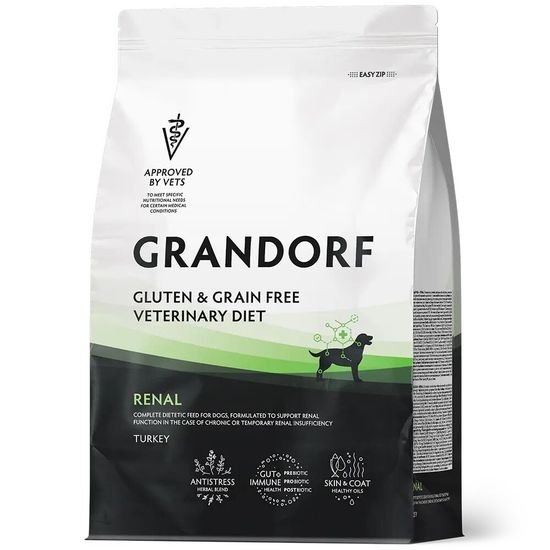GRANDORF Veterinary Diet Turkey Renal сухой корм для собак при ХПН, индейка, 1 кг (3069)