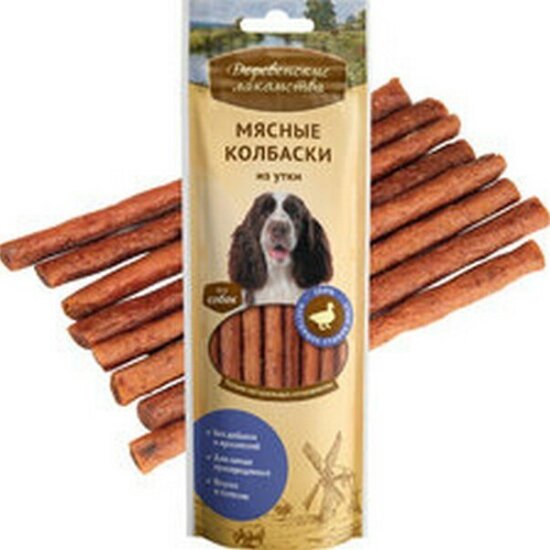 Деревенские лакомства мясные колбаски, утка, 45 г