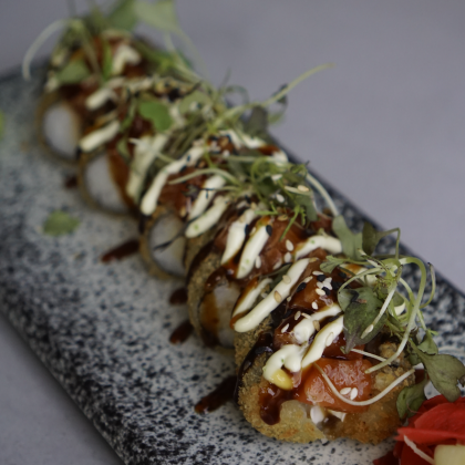 Жареный лосось R .