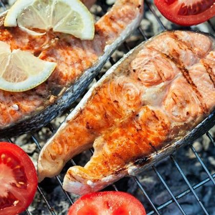 Семга на углях