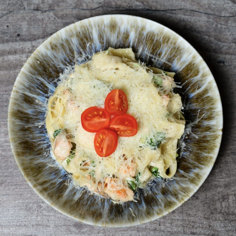 Со шпинатом и лососем