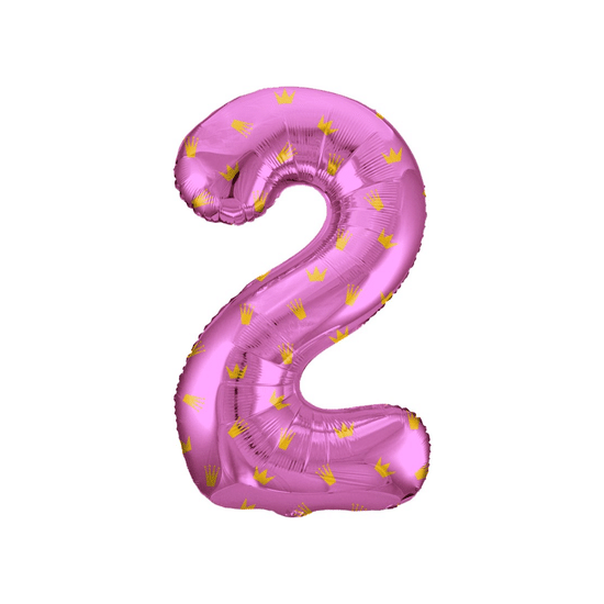 ≈ 85 см, Цифра 2, Золотые короны, Розовый