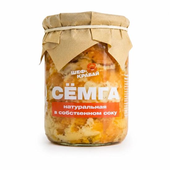 СЕМГА натуральная в собст.
соку 450гр с/б "Шеф, краба!"