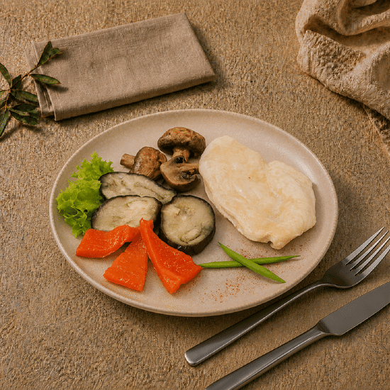 Куриное филе на пару с овощами