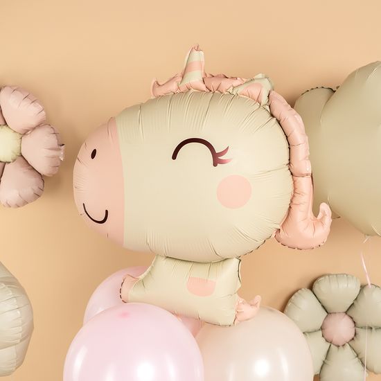 ≈ 78 см, Фигура, Милый единорог, Розовый, Сатин