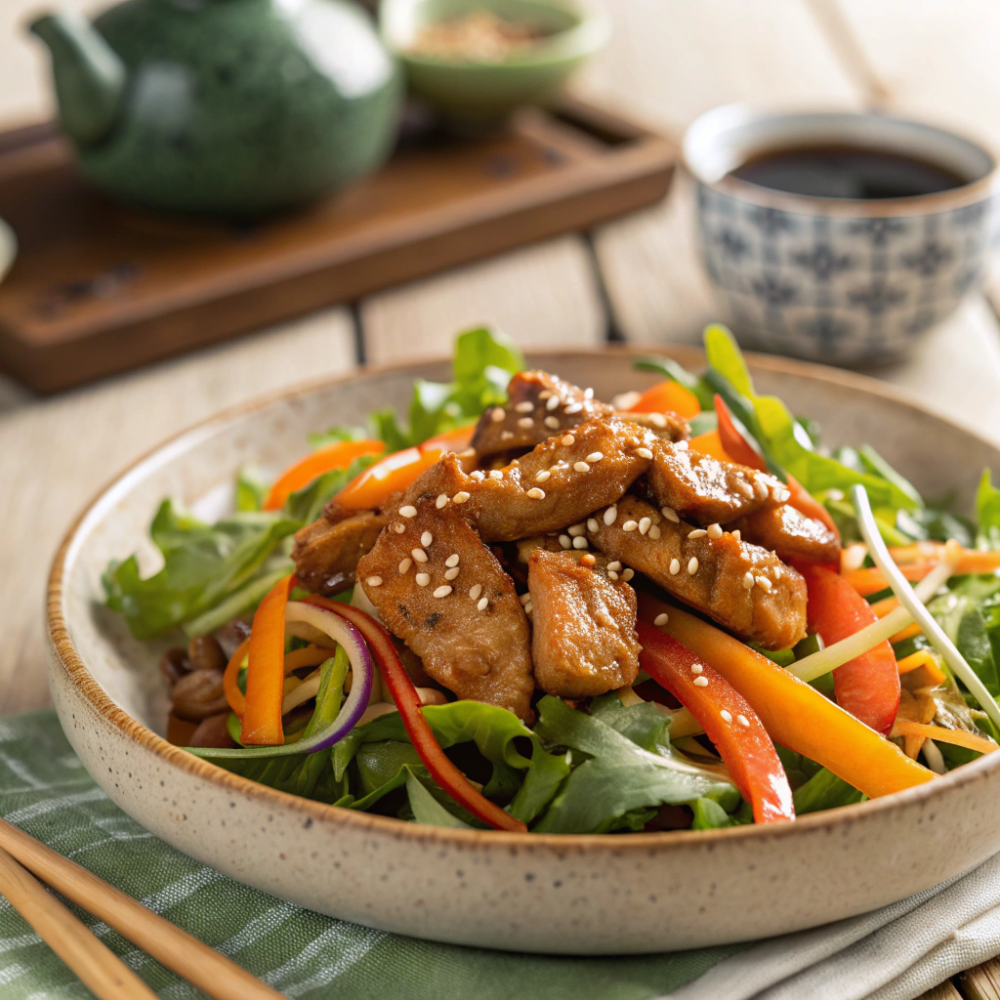 Салат с курицей терияки