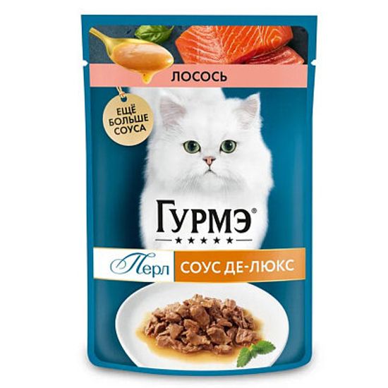 Гурмэ Перл Соус Делюкс пауч для кошек, лосось, 75 г (0810)