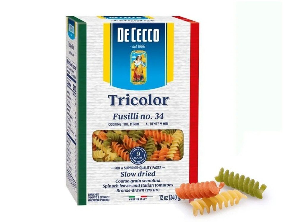 Паста De Cecco №34 Фузилли Триколоре, 500 г