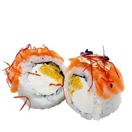 С лососем, апельсином и золотом