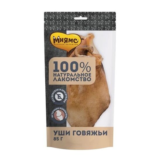 Мнямс На каждый день лакомство для собак, уши говяжьи, 85 г
