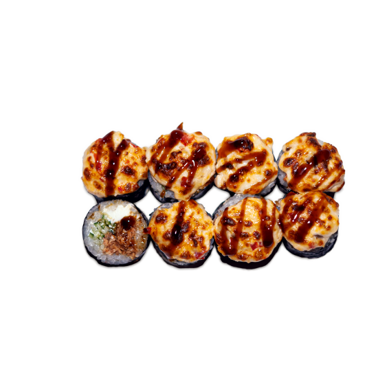 Запеченный ролл с жареным лососем