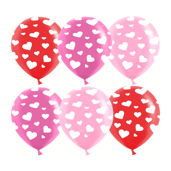 30 см, Шар с рисунком, Сердечки, Ассорти, Пастель