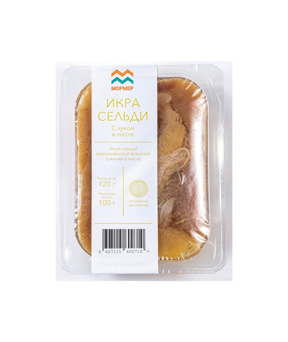 Икра сельди тихоокеанской ястычная с луком соленая в масле 120гр.