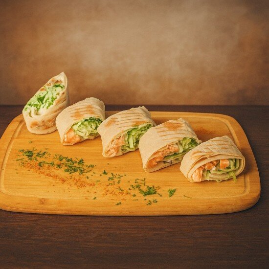 Шаурма-ролл с семгой и сыром