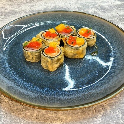 Фиш темпура с манго