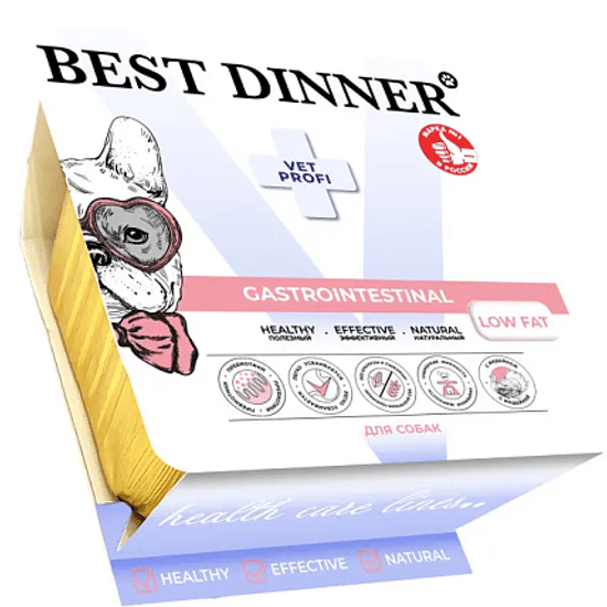 Best Dinner Vet Profi Gastro Intestinal Low Fat консервы для собак, индейка, ламистер 100 г