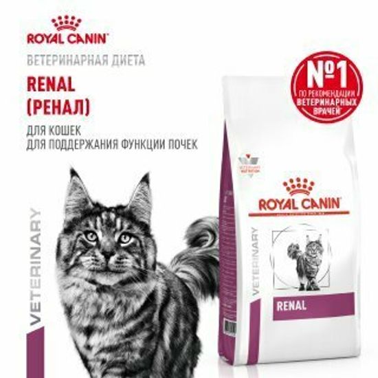 ROYAL CANIN Ренал сухой диетический корм для взрослых кошек при ХПН, 2 кг