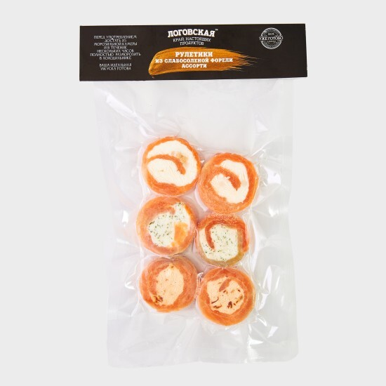 Рулетики ассорти из слабосолёной форели