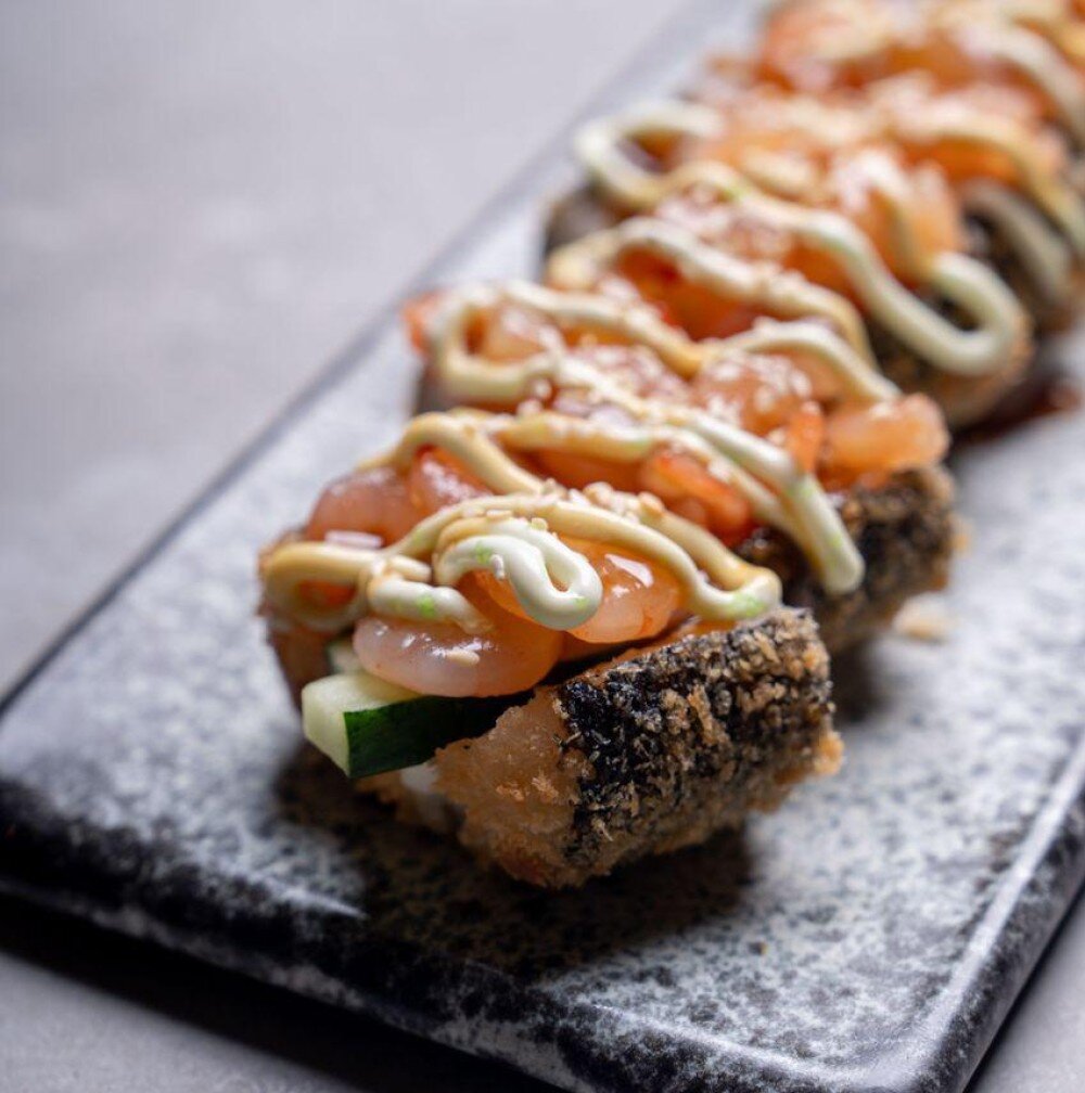 Жареная креветка R .