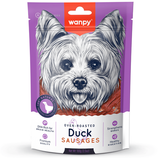 Wanpy Dog лакомство для собак, утиные сосиски, 100 г