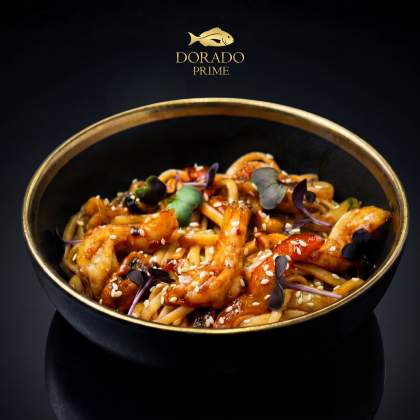 Удон с курочкой в сладком чили