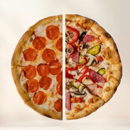Пицца из двух половинок