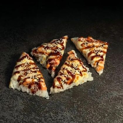 Суши-пицца с лососем