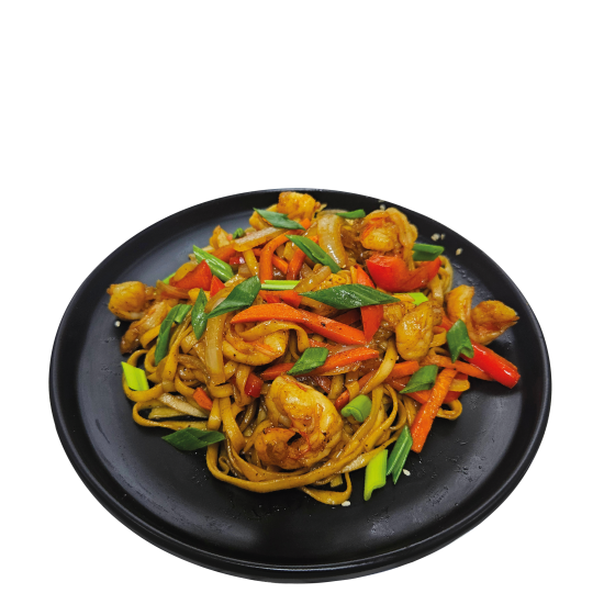 Wok с креветками