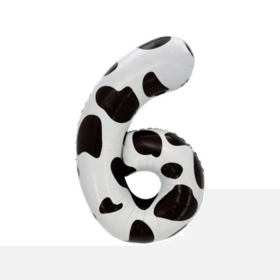 ≈ 100 см, Цифра 6, Пятнышки, Черный/Белый