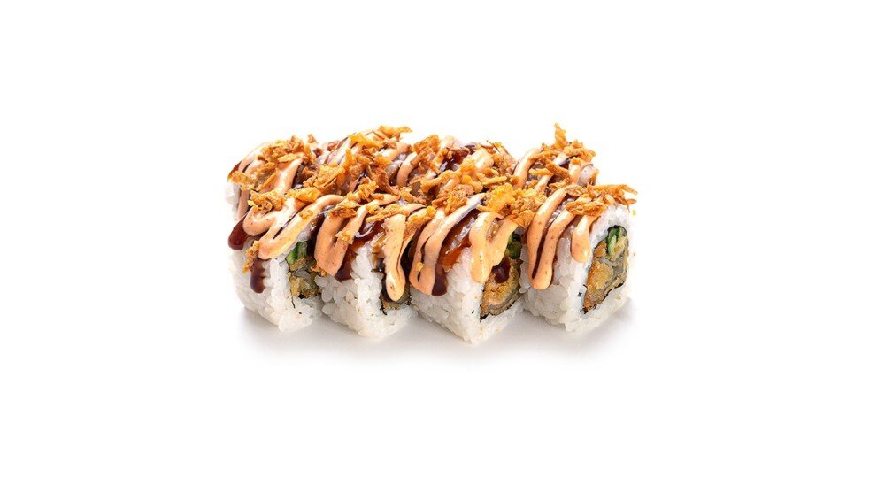 Ролл с жареным лососем