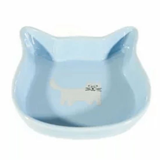 Миска керамическая «Мордочка кошки», 13,6×13,5×3 см, 280 мл, голубая