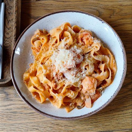 Паста с тигровой креветкой