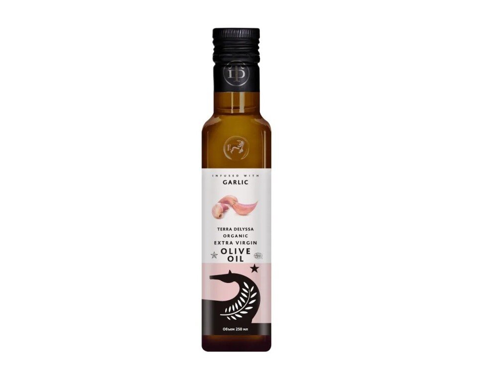 Масло оливковое TERRA DELYSSA Organic Extra Virgin с экстрактом чеснока, 250 мл